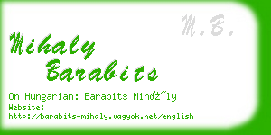 mihaly barabits business card